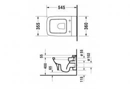 Унитаз подвесной DURAVIT PURAVIDA (2219090000): 2