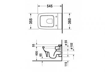 Унитаз подвесной DURAVIT PURAVIDA (2219090000): 2