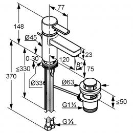 Смеситель для умывальника KLUDI ZENTA XL 382600575: 2
