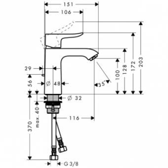 Смеситель для раковины HANSGROHE METRIS 31080000: 2