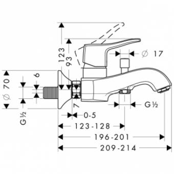 Смеситель для ванны/душа HANSGROHE METRIS CLASSIC 31478000: 2