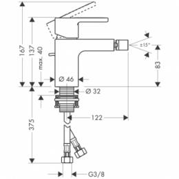 Смеситель для биде HANSGROHE METROPOL S 14262000: 2