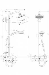 Душевая система HANSGROHE CROMA 100 SHOWERPIPE 27143000: 2