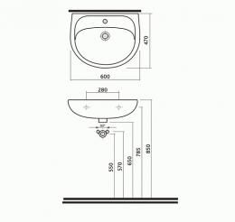 Умывальник KOLO SOLO 50см 71151-00U: 2