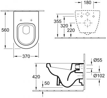 Унитаз подвесной VILLEROY&BOCH Architectura 56741001: 2