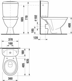 Унитаз-компакт JIKA LYRA PLUS гор cлив, мех 3/6, ниж H8263860002421: 2