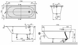 Ванна Villeroy&boch Oberon Solo 1700x750 UBQ170OBE2V-01: 4