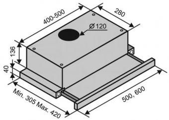 Вытяжка VENTOLUX GARDA 50 INOX (450): 3