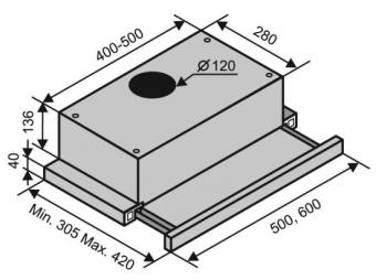 Вытяжка VENTOLUX GARDA 50 WH (450): 4