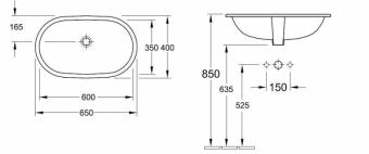 Умывальник под столешницу VILLEROY&BOCH O.Novo 600x350см 41626001: 2