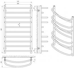 Полотенцесушитель LARIS Евромикс П10 500х900 71207149: 2