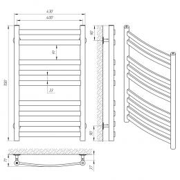 Полотенцесушитель LARIS Кватро Класик П9 400х700 71207567: 2