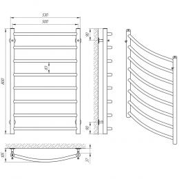 Полотенцесушитель LARIS Классик П8 500х800 71207030: 2