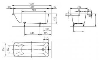 Ванна стальная KALDEWEI CAYONO 160x70: 4