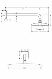 Верхний душ HANSGROHE RAINDANCE E 360 Air 1jet 27376000: 2