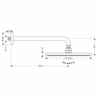 Верхний душ HANSGROHE RAINDANCE S 300 Air 1jet 27493000: 2