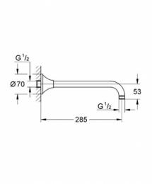 Кронштейн для душа GROHE GRANDERA 27986000: 2