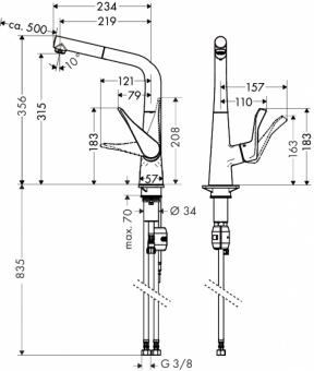 Смеситель для кухни HANSGROHE METRIS 14821000: 2