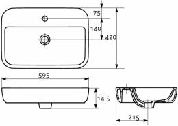 Умывальник CERSANIT CASPIA 60см прямоугольный K11-0095: 2