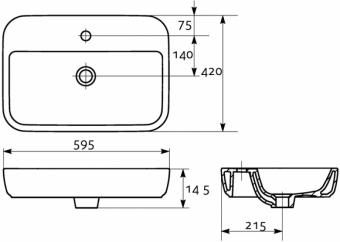 Умывальник CERSANIT CASPIA 60см прямоугольный K11-0095: 2