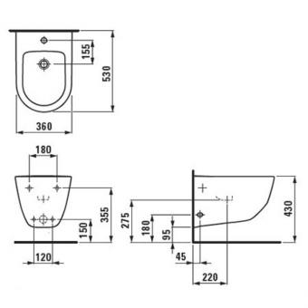 Биде подвесное LAUFEN PRO H8309520003021: 3