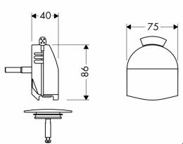 Сифон для ванны Hansgrohe Exafill 58127000, внешняя часть: 2