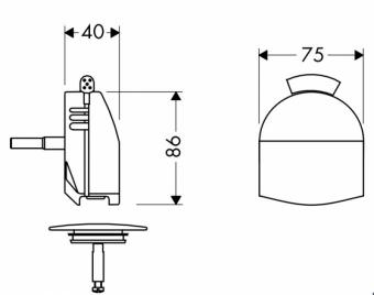 Сифон для ванны Hansgrohe Exafill 58127000, внешняя часть: 2