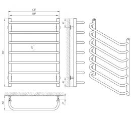 Полотенцесушитель LARIS Стандарт П7 500х700 71207548: 2