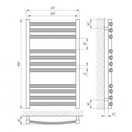 Полотенцесушитель LARIS Гранд П11 500х900 71207601: 2