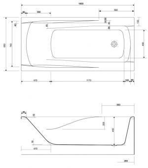 Ванна акриловая CERSANIT ZEN 180x850: 4