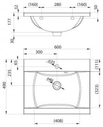 Умывальник RAVAK CLASSIC 60x49см  XJD01160000: 2