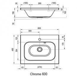 Умывальник RAVAK CHROME 60x49см  XJG01160000: 2