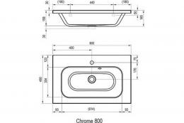 Умывальник RAVAK CHROME 80x49см  XJG01180000: 2