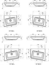 Умывальник угловой 10* RAVAK левый 55x48,5 см  XJIL1155000: 3