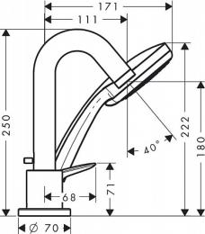 Смеситель для ванны HANSGROHE LOGIS 71313000: 2