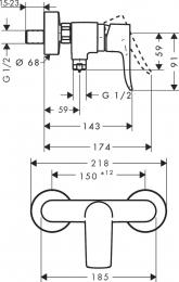 Смеситель для душа HANSGROHE METRIS 31680000: 2