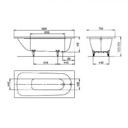 Ванна стальная KALDEWEI SANIFORM PLUS 160x75 (372-1): 4