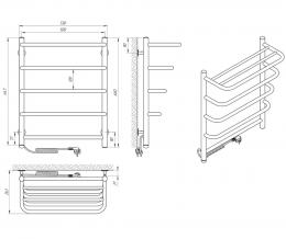 Полотенцесушитель электрический с полочкой LARIS Стандарт П5 450х660 левый 73207176: 4