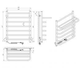 Полотенцесушитель электрический с полочкой LARIS Стандарт П7 450х660 левый 73207177: 2