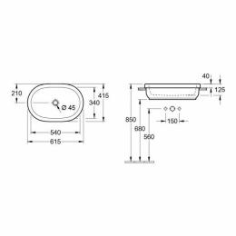 Умывальник VILLEROY&BOCH Architectura 615х415 41666001: 2