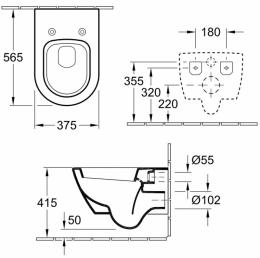 Унитаз подвесной VILLEROY&BOCH Subway 2.0 56001001: 2