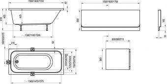 Ванна акриловая RAVAK CHROME 170x75 C741000000: 6