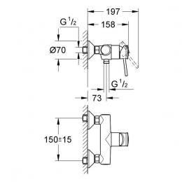 Смеситель для душа GROHE BauClassic 32867000: 3