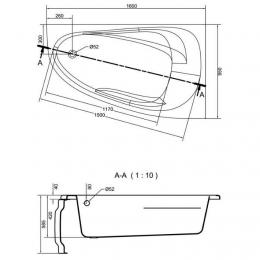 Ванна акриловая CERSANIT JOANNA NEW 160x95 правая S301-170: 3