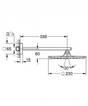 Верхний душ с душевым кронштейном GROHE Rainshower® Allure 230 26064000: 3