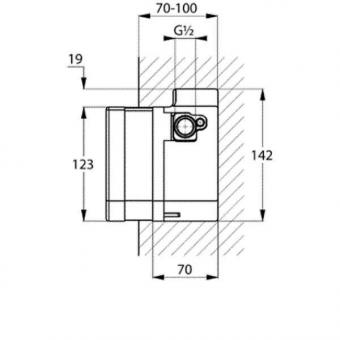 Встраиваемый механизм скрытого монтажа KLUDI ZENTA 38001: 2