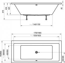 Ванна акриловая RAVAK FORMY 01 170х75 C691000000: 3