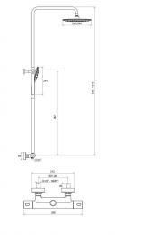 Душевая система с термостатом для ванны RAVAK Thermo 300 TE 093.00/150 X070099: 2