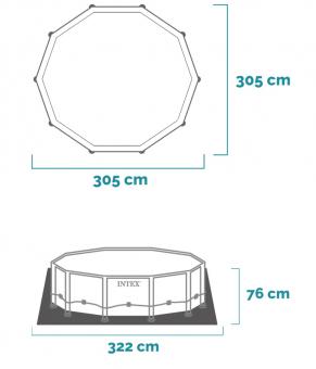 Бассейн каркасный круглый 305х76 см Intex 28202 с фильтр-насосом: 4