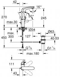 Смеситель для умывальника GROHE EUROSTYLE 23569003: 4